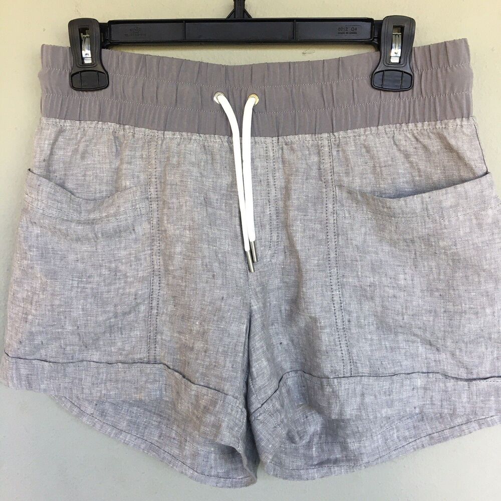 Athleta Cabo Linen Shorts Women 2 Pull On Lightweight Chinos Beach Outdoors - Picture 2 of 10